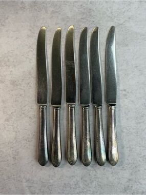 Oneida Community Stainless Dinner Knives Set 6 Vintage Flatware 9.5”